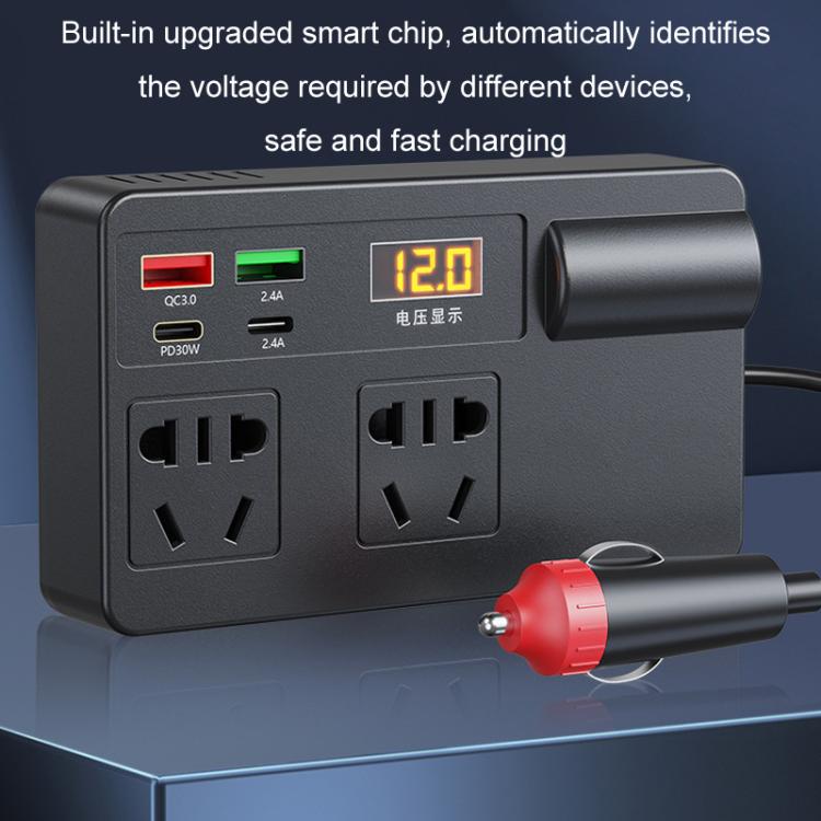12V24V To 220V Car Multi-Function Inverter Socket Fast Charger(With Digital Display) - Others by PMC Jewellery | Online Shopping South Africa | PMC Jewellery | Buy Now Pay Later Mobicred