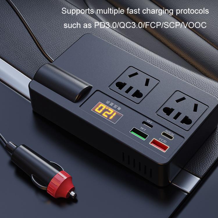 12V24V To 220V Car Multi-Function Inverter Socket Fast Charger(With Digital Display) - Others by PMC Jewellery | Online Shopping South Africa | PMC Jewellery | Buy Now Pay Later Mobicred