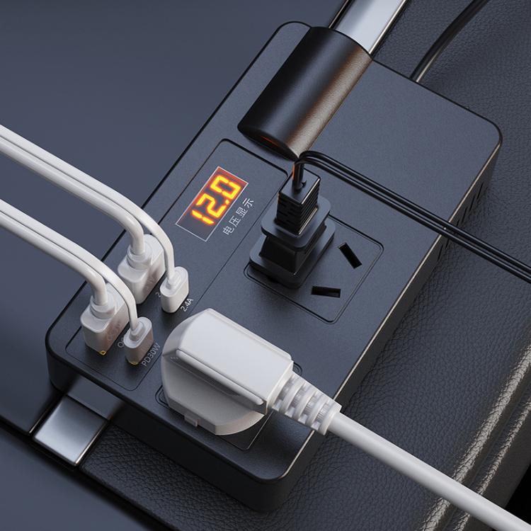 12V24V To 220V Car Multi-Function Inverter Socket Fast Charger(With Digital Display) - Others by PMc TechLife | Online Shopping South Africa | PMc TechLife | Buy Now Pay Later Mobicred