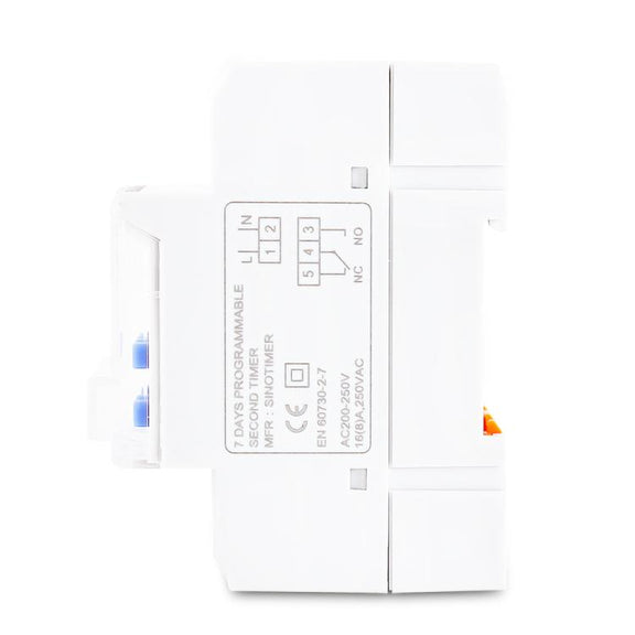 SINOTIMER TM919sA-1 110VAC 16A  1 Second Interval Programmable Digital Timer Switch 7 Days Auto ON OFF Din Rail Mounted