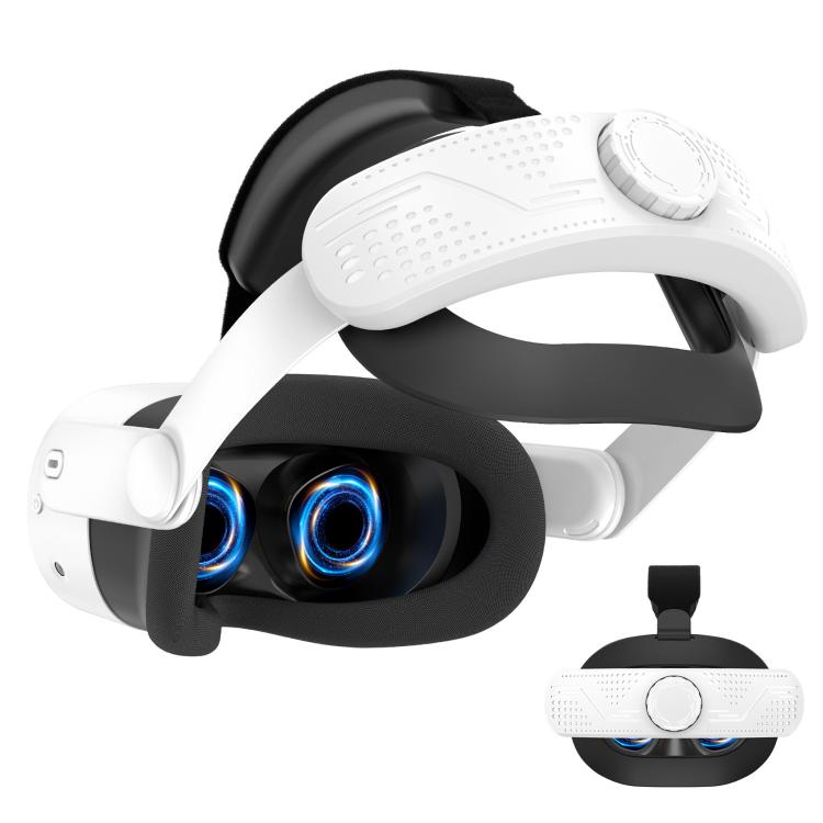 For Meta Quest 3S VR Headset Elite Head Strap Adjustable Comfort Decompression Headband(Gray White) - VR Accessories by PMC TechLife | Online Shopping South Africa | PMC TechLife | Buy Now Pay Later Mobicred