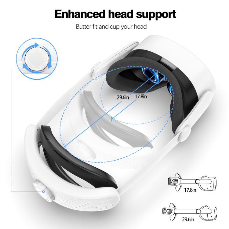 For Meta Quest 3S VR Headset Elite Head Strap Adjustable Comfort Decompression Headband(Gray White) - VR Accessories by PMC TechLife | Online Shopping South Africa | PMC TechLife | Buy Now Pay Later Mobicred