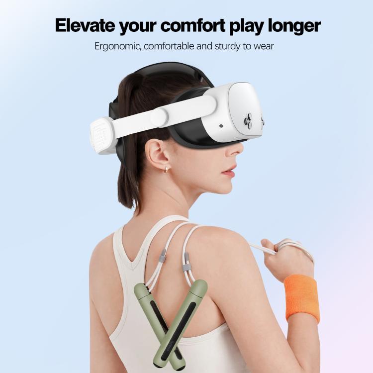 For Meta Quest 3S VR Headset Elite Head Strap Adjustable Comfort Decompression Headband(Gray White) - VR Accessories by PMC TechLife | Online Shopping South Africa | PMC TechLife | Buy Now Pay Later Mobicred