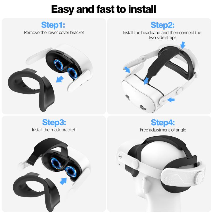 For Meta Quest 3S VR Headset Elite Head Strap Adjustable Comfort Decompression Headband(Gray White) - VR Accessories by PMC TechLife | Online Shopping South Africa | PMC TechLife | Buy Now Pay Later Mobicred