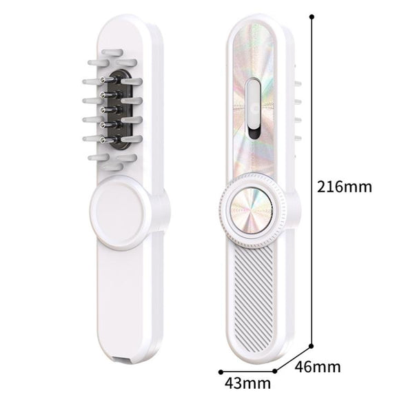 Hair Oil Applicator Roller Ball Red / Blue Light Electric Massage Comb Hair Regrowth Conductive Comb(White)
