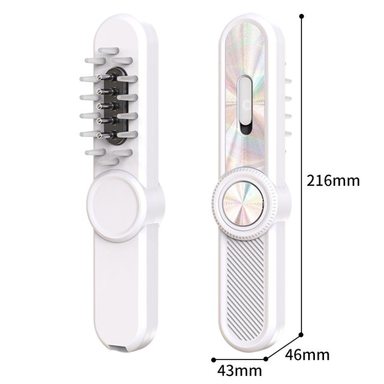 Hair Oil Applicator Roller Ball Red / Blue Light Electric Massage Comb Hair Regrowth Conductive Comb(White)