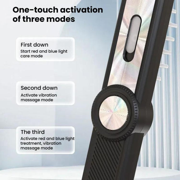 Hair Oil Applicator Roller Ball Red / Blue Light Electric Massage Comb Hair Regrowth Conductive Comb(White)