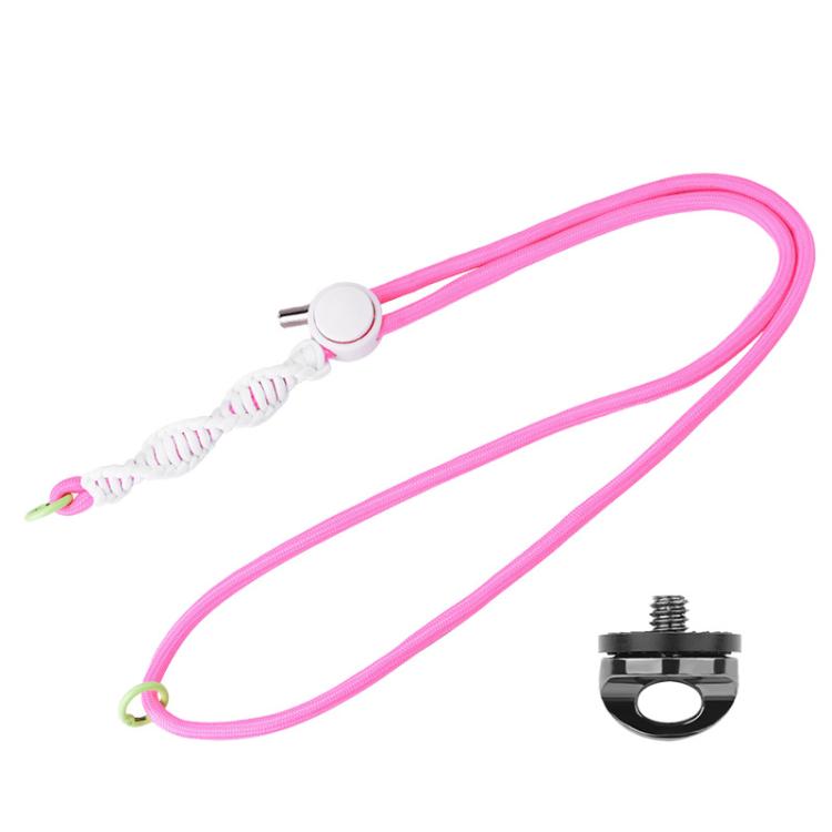 BRDRC Sport Camera Lanyard With 1/4 Inch Screw Anti-Lost Crossbody Lanyard(Pink Rope White Knot) - Camera Strap by BRDRC | Online Shopping South Africa | PMc TechLife | Buy Now Pay Later Mobicred