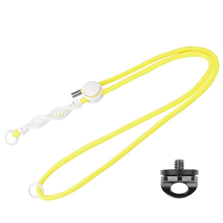 BRDRC Sport Camera Lanyard With 1/4 Inch Screw Anti-Lost Crossbody Lanyard(Yellow Rope White Knot) - Camera Strap by BRDRC | Online Shopping South Africa | PMc TechLife | Buy Now Pay Later Mobicred