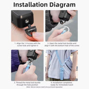 BRDRC Sport Camera Lanyard With 1/4 Inch Screw Anti-Lost Crossbody Lanyard(Black Rope Gray Knot)