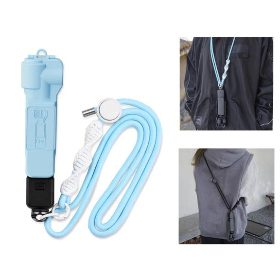 BRDRC Sport Camera Lanyard With 1/4 Inch Screw Anti-Lost Crossbody Lanyard(Black Rope Gray Knot)