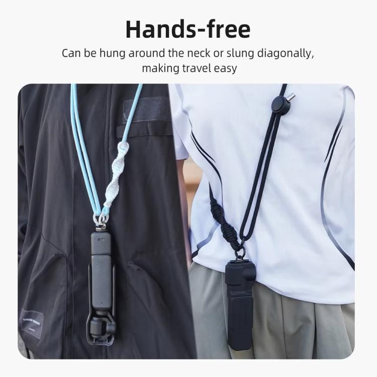 BRDRC Sport Camera Lanyard With 1/4 Inch Screw Anti-Lost Crossbody Lanyard(Black Rope Gray Knot)