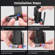 For DJI OSMO Pocket 3 BRDRC PO3005 Multi-functional Magnetic Base Expansion Back Clip Holder Adapter Bezel Accessory(Tarnish)