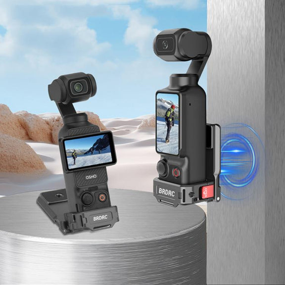 For DJI OSMO Pocket 3 BRDRC PO3005 Multi-functional Magnetic Base Expansion Back Clip Holder Adapter Bezel Accessory(Tarnish)