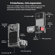 For DJI OSMO Pocket 3 BRDRC PO3005 Multi-functional Magnetic Base Expansion Back Clip Holder Adapter Bezel Accessory(Tarnish)