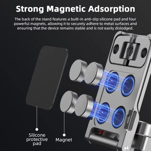 For DJI OSMO Pocket 3 BRDRC PO3005 Multi-functional Magnetic Base Expansion Back Clip Holder Adapter Bezel Accessory(Tarnish)