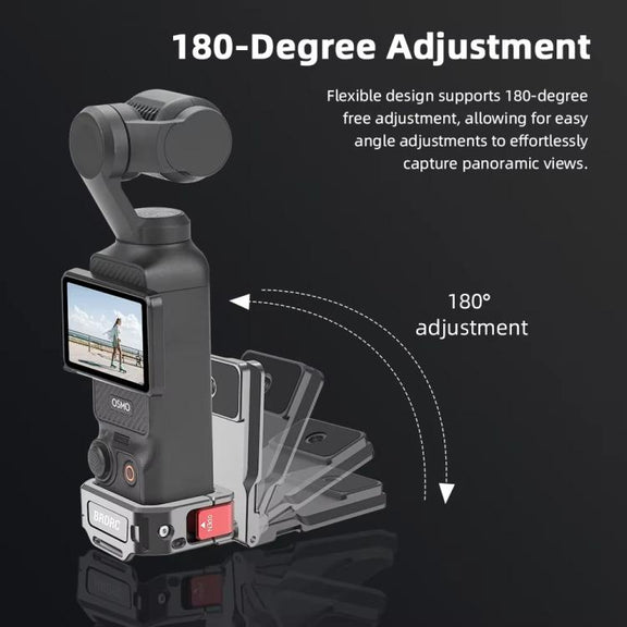 For DJI OSMO Pocket 3 BRDRC PO3005 Multi-functional Magnetic Base Expansion Back Clip Holder Adapter Bezel Accessory(Tarnish)