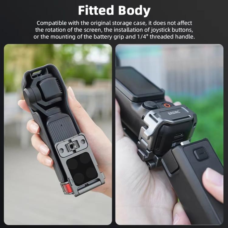 For DJI OSMO Pocket 3 BRDRC PO3005 Multi-functional Magnetic Base Expansion Back Clip Holder Adapter Bezel Accessory(Tarnish)