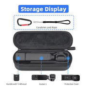 For DJI OSMO Pocket 3 BRDRC Storage Bag Standalone Handy Case Protective Pouch(PU Gray)