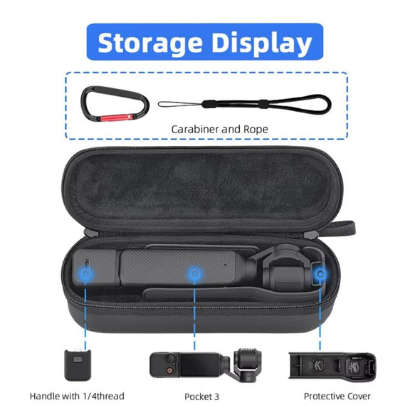 For DJI OSMO Pocket 3 BRDRC Storage Bag Standalone Handy Case Protective Pouch(Nylon Black)