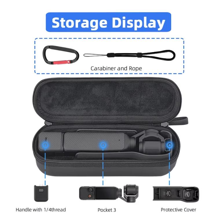For DJI OSMO Pocket 3 BRDRC Storage Bag Standalone Handy Case Protective Pouch(Nylon Black)