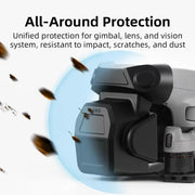 For DJI Air 3S BRDRC Lens Protective Cover Dustproof Anti-Knock Fixed Clip Gimbal Protector(Frosted Black)