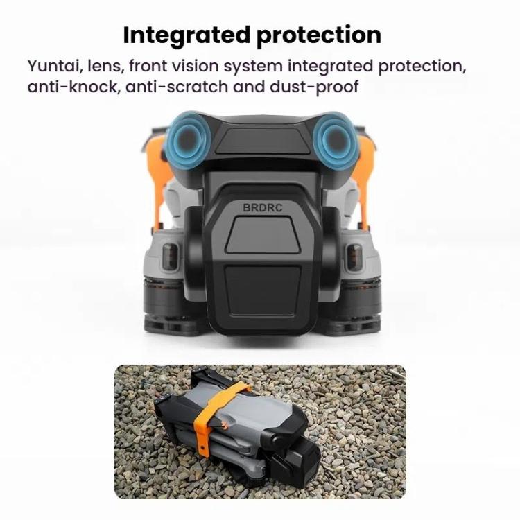 For DJI Air 3S BRDRC Lens Protective Cover Dustproof Anti-Knock Fixed Clip Gimbal Protector(Frosted Black)