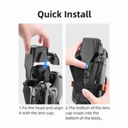 For DJI Air 3S BRDRC Lens Protective Cover Dustproof Anti-Knock Fixed Clip Gimbal Protector(Frosted Black)