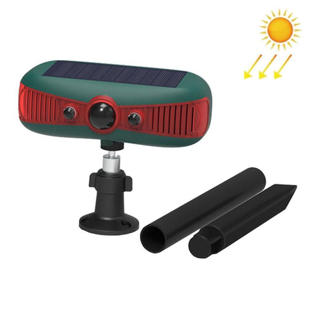 N911Y Outdoor Solar Alarm Infrared Sensor Sound And Light Animal Repeller(Red)