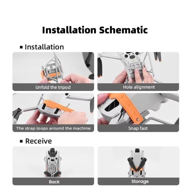 For DJI Mini 4 Pro BRDRC Booster Landing Gear Folding Strap Kickstand(Gray) - free shipping - PMc TechLife - Order now!