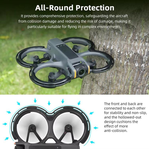 For DJI Avata 2 BRDRC Integrated Paddle Protector One-piece Bumper Ring(Black)