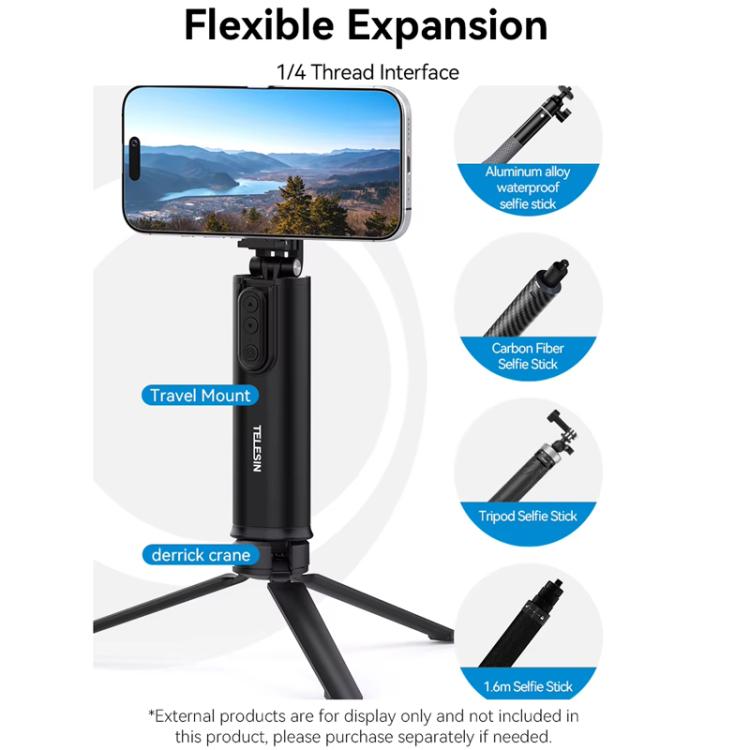 TELESIN P1-HSS-01 Clip Version 3 In 1 Cell Phone Holder Portable Desktop Fixed Bluetooth Remote Control Shooting Support Bracket - free shipping - PMc TechLife - Order now!