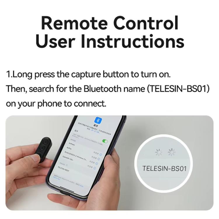 TELESIN P1-HSS-01 Clip Version 3 In 1 Cell Phone Holder Portable Desktop Fixed Bluetooth Remote Control Shooting Support Bracket - free shipping - PMc TechLife - Order now!