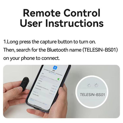 TELESIN P1-HSS-01 Clip Version 3 In 1 Cell Phone Holder Portable Desktop Fixed Bluetooth Remote Control Shooting Support Bracket - free shipping - PMC Jewellery - Order now!