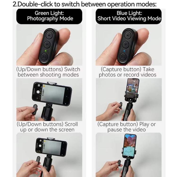 TELESIN P1-HSS-01 Clip Version 3 In 1 Cell Phone Holder Portable Desktop Fixed Bluetooth Remote Control Shooting Support Bracket - free shipping - PMC Jewellery - Order now!