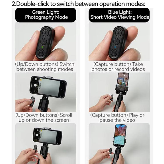 TELESIN P1-HSS-02 Magnet Version Remote Control Travel Photo Cell Phone Holder Desktop Fixed Lazy Magnetic Holder