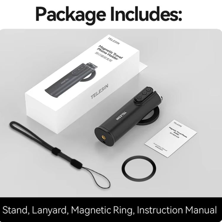 TELESIN P1-HSS-02 Magnet Version Remote Control Travel Photo Cell Phone Holder Desktop Fixed Lazy Magnetic Holder - Desktop Holder by TELESIN | Online Shopping South Africa | PMC Jewellery | Buy Now Pay Later Mobicred