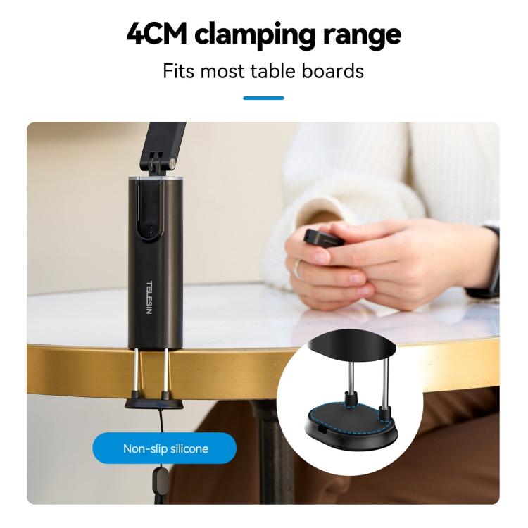 TELESIN P1-HSS-02 Magnet Version Remote Control Travel Photo Cell Phone Holder Desktop Fixed Lazy Magnetic Holder