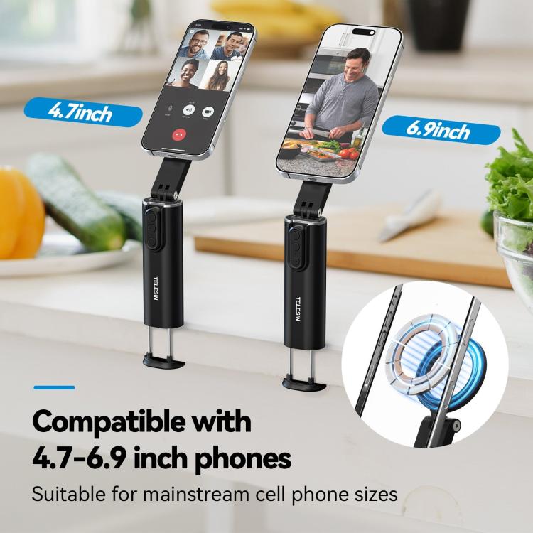 TELESIN P1-HSS-02 Magnet Version Remote Control Travel Photo Cell Phone Holder Desktop Fixed Lazy Magnetic Holder - Desktop Holder by TELESIN | Online Shopping South Africa | PMC Jewellery | Buy Now Pay Later Mobicred