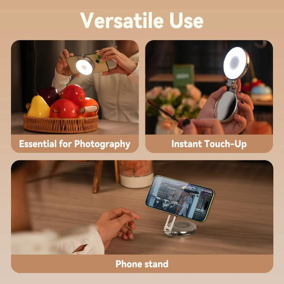 TELESIN S5-BGD-01 Mini Phone Magnetic Beauty Replacement Light Tri-color Temperature Portable Selfie Mirror Rotating Stretching Pocket Lamp