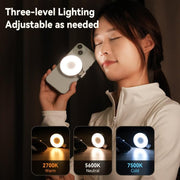 TELESIN S5-BGD-01 Mini Phone Magnetic Beauty Replacement Light Tri-color Temperature Portable Selfie Mirror Rotating Stretching Pocket Lamp