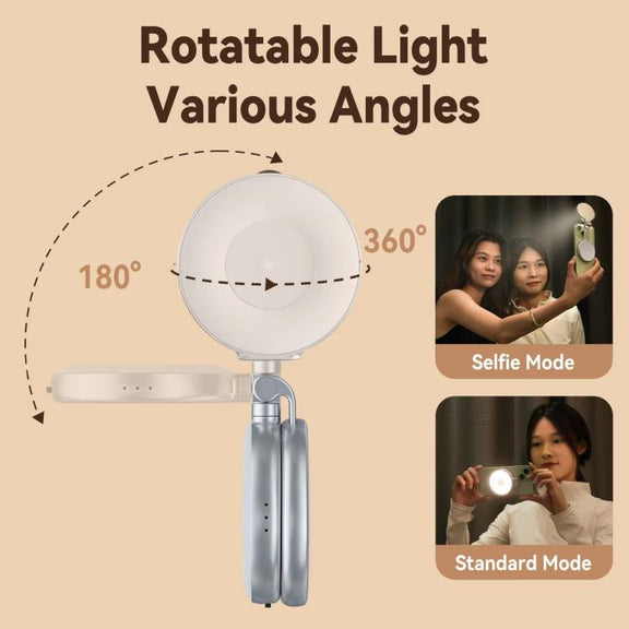 TELESIN S5-BGD-01 Mini Phone Magnetic Beauty Replacement Light Tri-color Temperature Portable Selfie Mirror Rotating Stretching Pocket Lamp