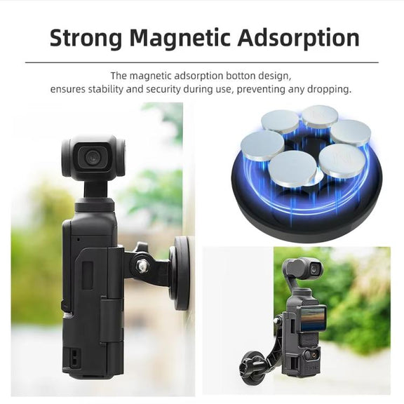 4pcs /Set For DJI Osmo Pocket 3 Flymile Magnetic Bracket Fixed Base Back Clip Adapter Bezel Accessories