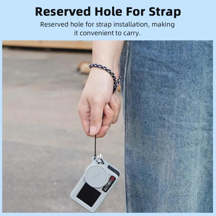 For DJI Osmo Action 3 / 4 / 5 Pro Flymile Silicone Cover Sport Camera Lens Drop Cases(Gray) - free shipping - PMC TechLife - Order now!