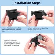 For DJI Osmo Action 3 / 4 / 5 Pro Flymile Silicone Cover Sport Camera Lens Drop Cases(Gray)