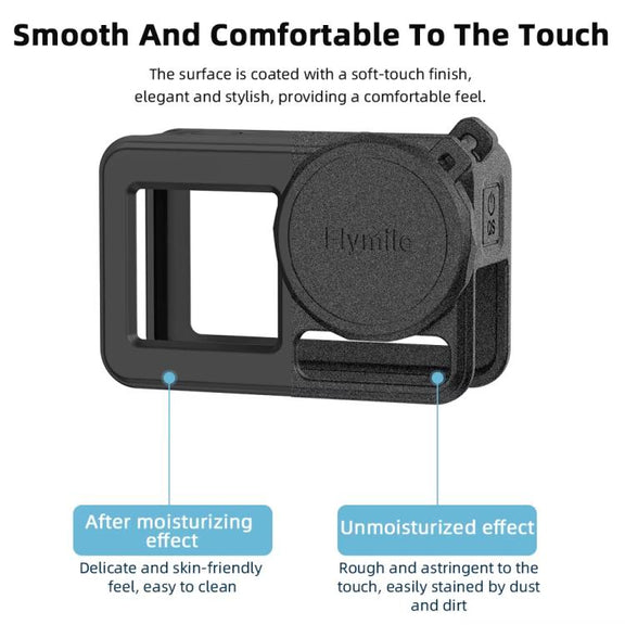 For DJI Osmo Action 3 / 4 / 5 Pro Flymile Silicone Cover Sport Camera Lens Drop Cases(Gray)