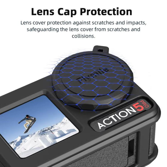 For DJI Osmo Action 3 / 4 / 5 Pro Flymile Silicone Cover Sport Camera Lens Drop Cases(Blue)