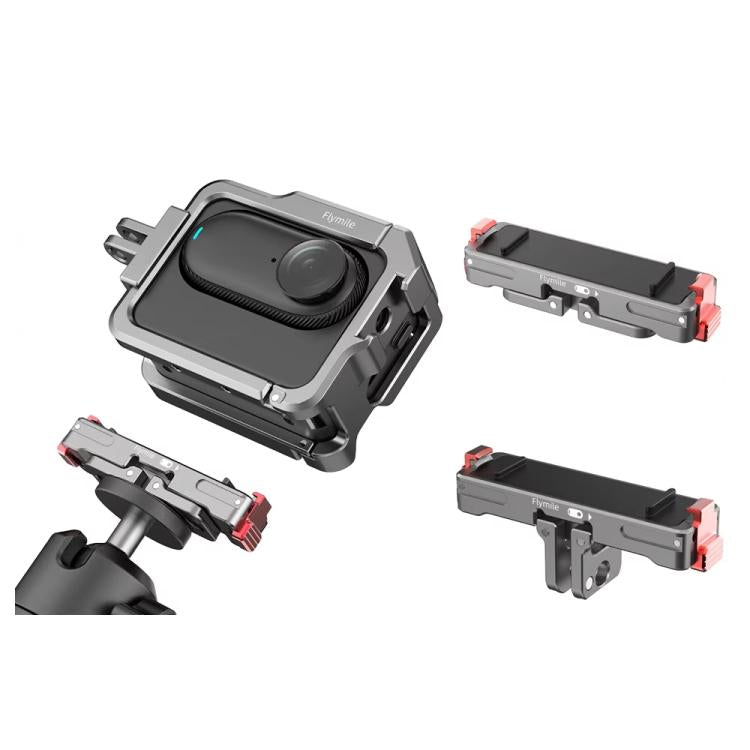For Insta360 GO 3 / 3S Flymile Magnetic Metal Quick Release Base Sports Camera Adapter Bracket(Tarnish)