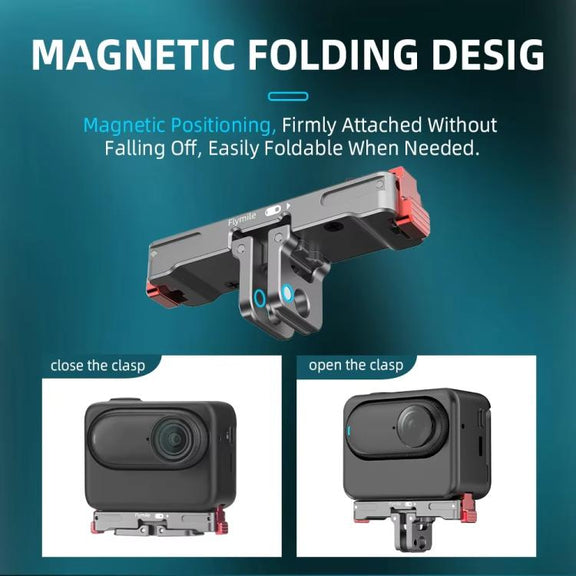 For Insta360 GO 3 / 3S Flymile Magnetic Metal Quick Release Base Sports Camera Adapter Bracket(Tarnish)