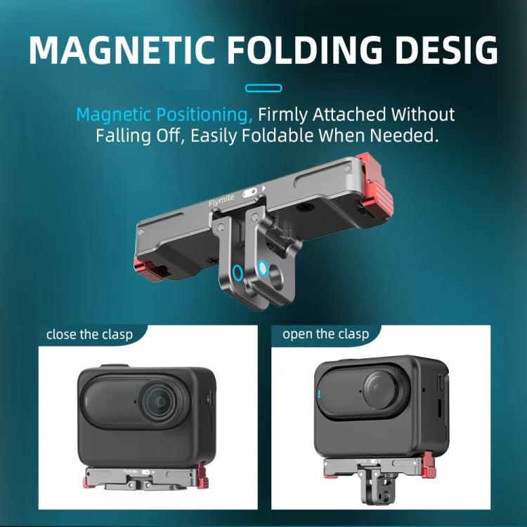 For Insta360 GO 3 / 3S Flymile Magnetic Metal Quick Release Base Sports Camera Adapter Bracket(Tarnish)